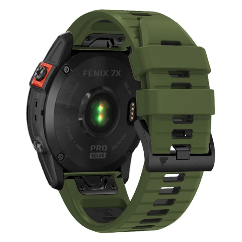 Garmin Fenix 7X Pro / Fenix 7X Dual-Colors Sport Strap Silicone Breathable Wristband - Red+Black