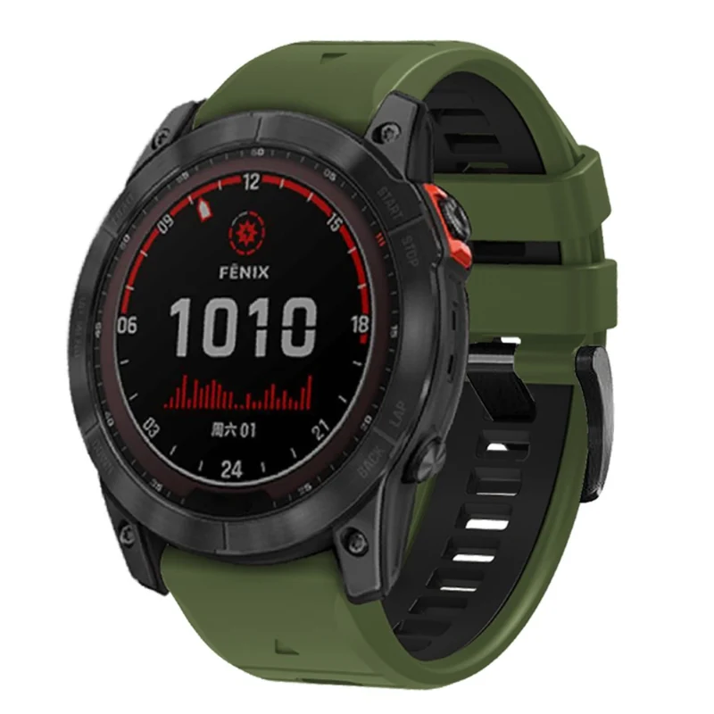 Garmin Fenix 7X Pro / Fenix 7X Dual-Colors Sport Strap Silicone Breathable Wristband - Red+Black