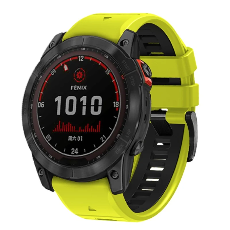Garmin Fenix 7X Pro / Fenix 7X Dual-Colors Sport Strap Silicone Breathable Wristband - Red+Black