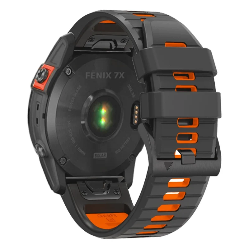 Garmin Fenix 7X Pro / Fenix 7X Dual-Colors Sport Strap Silicone Breathable Wristband - Red+Black
