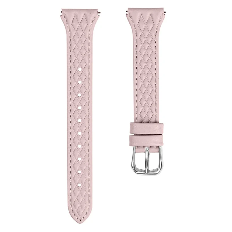 Pebble 2 / Time Round Rhombus Imprinted Genuine Cow Leather Watch Strap