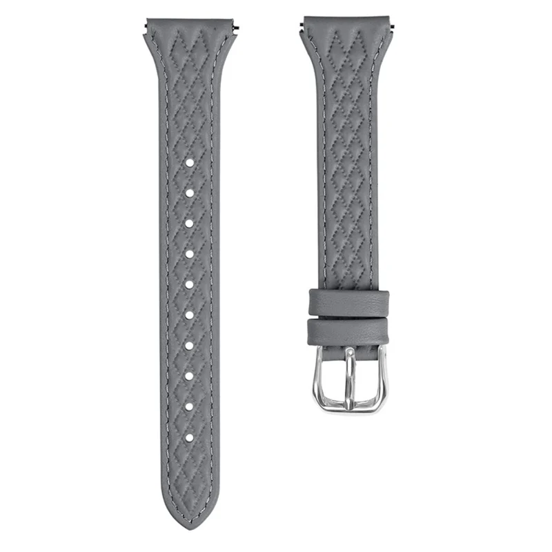 Pebble 2 / Time Round Rhombus Imprinted Genuine Cow Leather Watch Strap