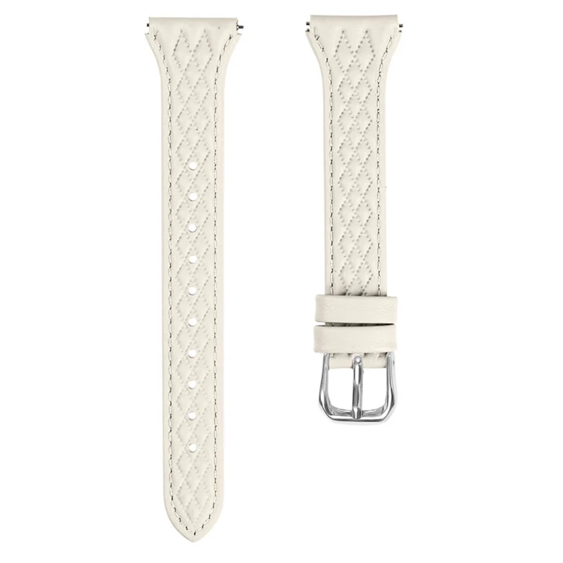 Pebble 2 / Time Round Rhombus Imprinted Genuine Cow Leather Watch Strap