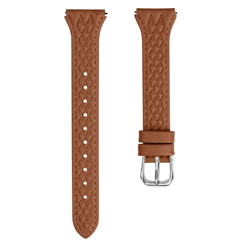 Pebble 2 / Time Round Rhombus Imprinted Genuine Cow Leather Watch Strap