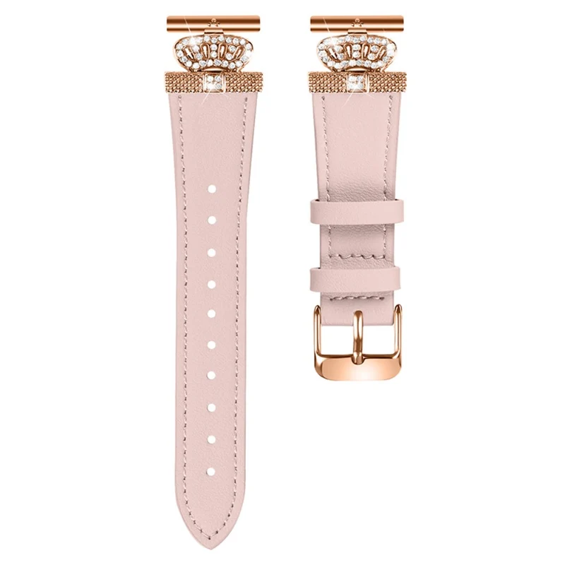 Pebble Time Round / Pebble 2 Cowhide Band Metal Connector Watch Strap