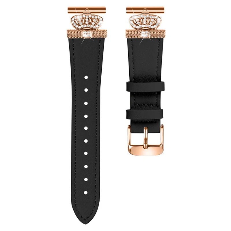 Pebble Time Round / Pebble 2 Cowhide Band Metal Connector Watch Strap
