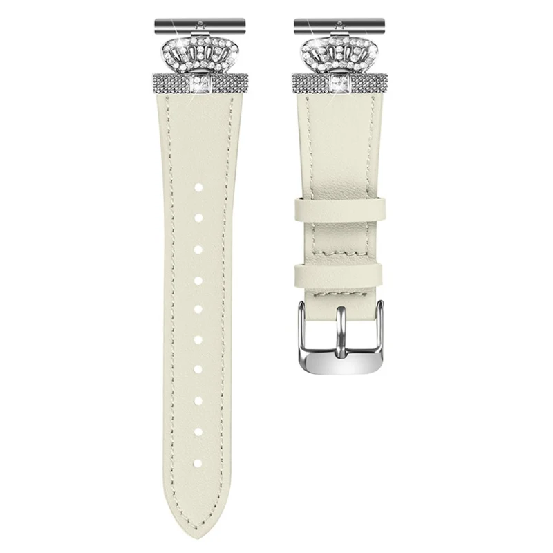 Pebble Time Round / Pebble 2 Cowhide Strap Rhinestone Decor Wrist Band