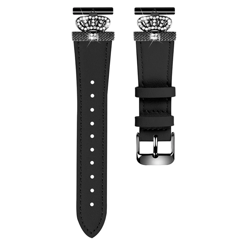 Pebble Time Round / Pebble 2 Cowhide Band Crown Design Replacement Strap