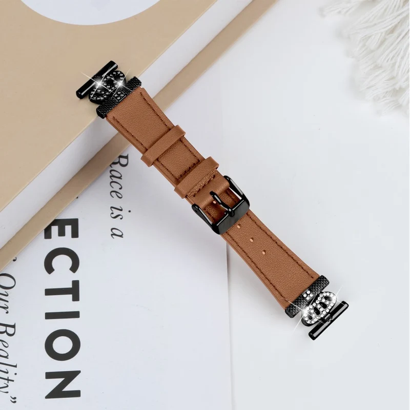 Pebble Time Round / Pebble 2 Cowhide Band Crown Design Replacement Strap