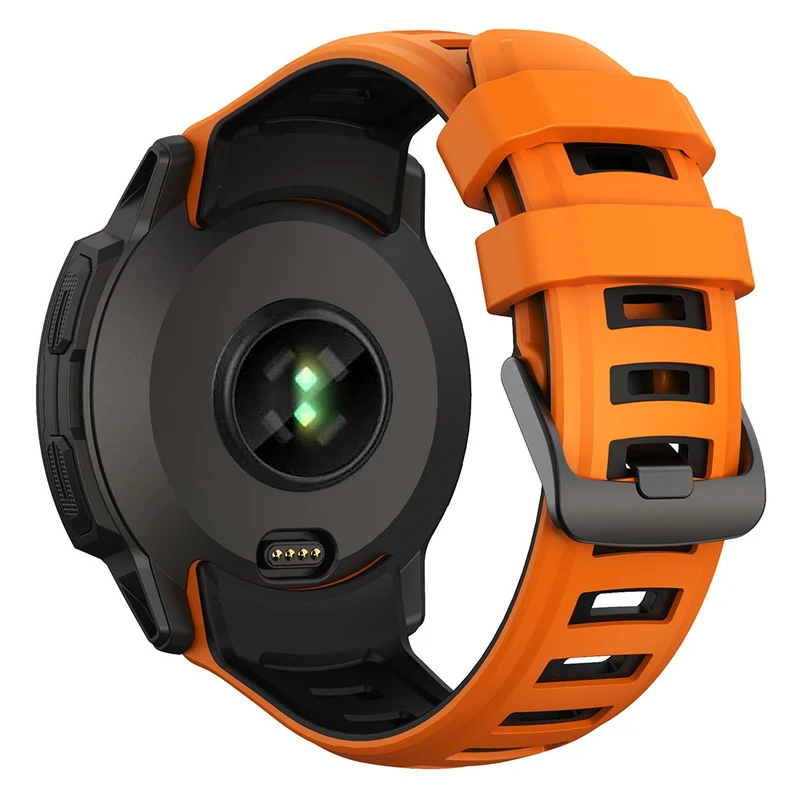 Garmin Instinct 2X Silicone Watch Strap Replacement Wrist Band - Orange+Black