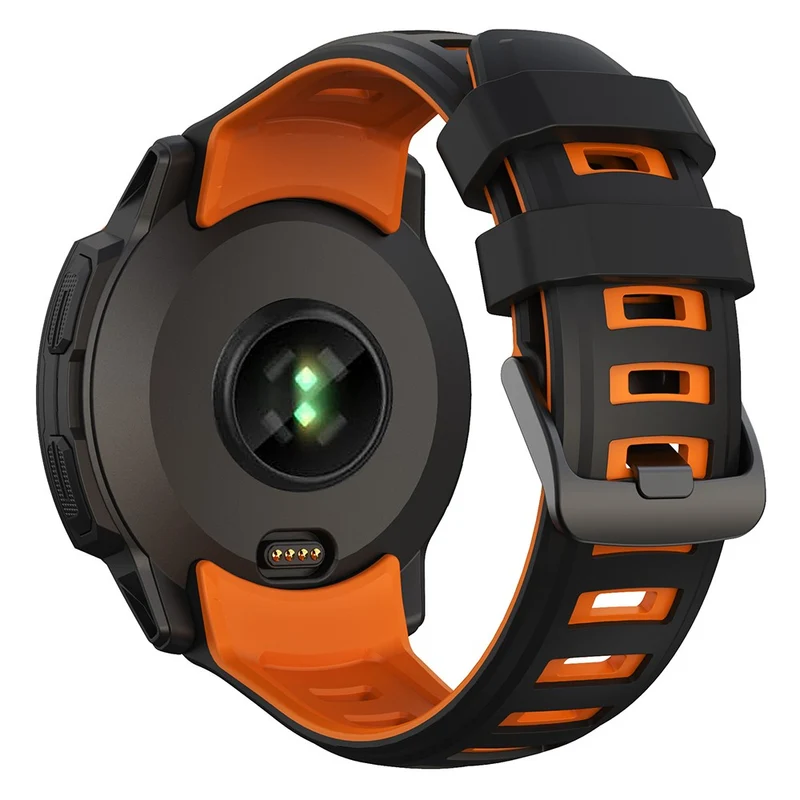 Garmin Instinct 2X Silicone Watch Strap Replacement Wrist Band - Orange+Black
