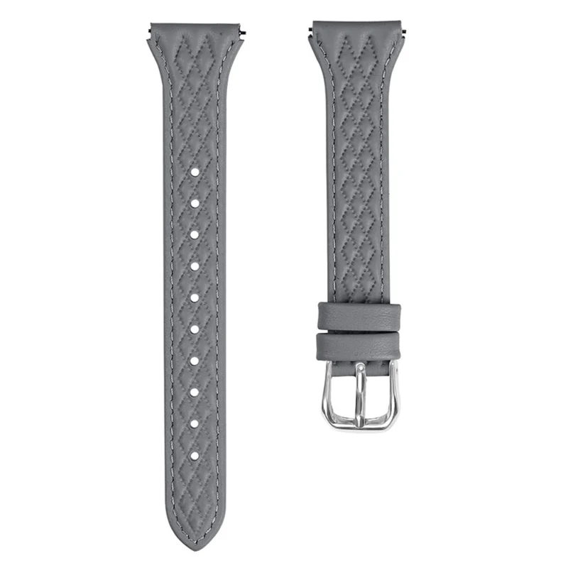 Genuine Cow Leather Band Garmin Forerunner 645 / 645 Music Rhombus Imprinted Watch Strap - Apricot