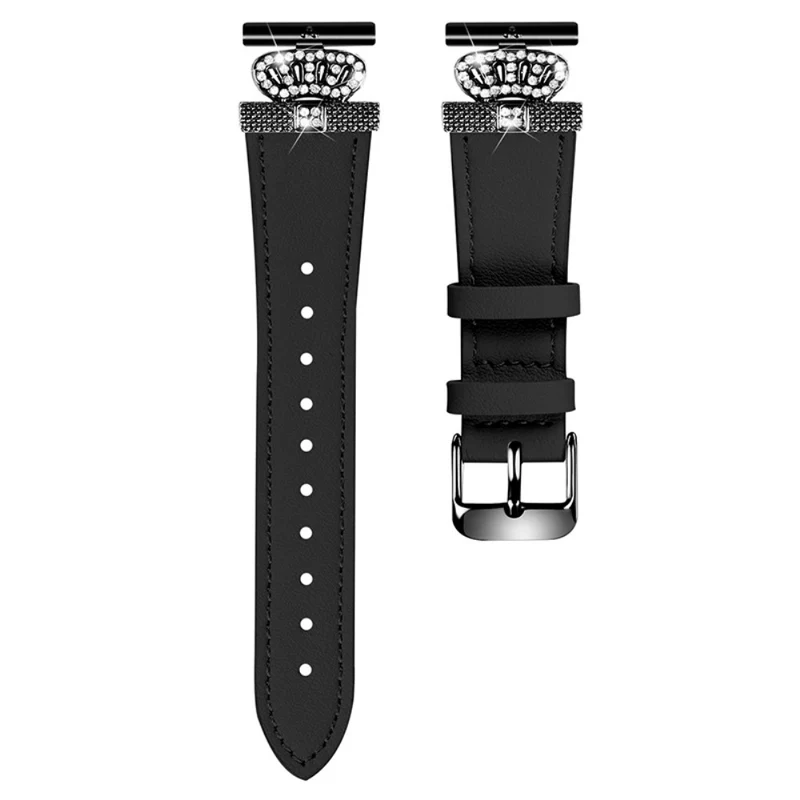Garmin Forerunner 645 / 645 Music Cowhide Strap with Rhinestone Decor Wrist Band - Apricot