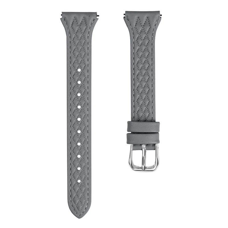 Garmin Forerunner 245 / 245 Music Genuine Cow Leather Rhombus Imprinted Watch Strap