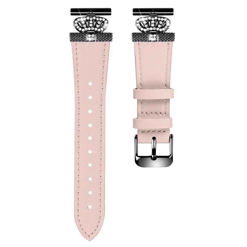 Garmin Forerunner 245 / 245 Music Cowhide Band Crown Design Watch Strap