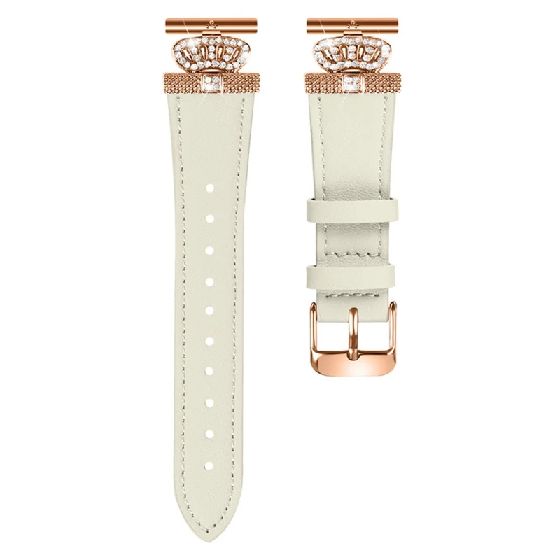 Garmin Forerunner 245 / 245 Music Strap Rhinestone Crown Cowhide Band