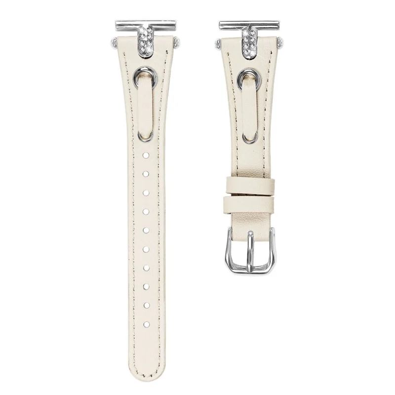 Garmin Forerunner 245 / 245 Music Genuine Cow Leather Watchband Rhinestone Decor Strap