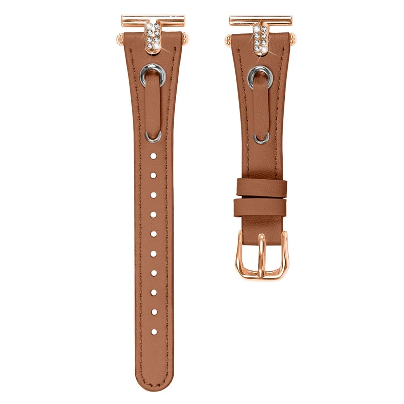 Garmin Forerunner 245 / 245 Music Genuine Cow Leather Watchband with Rhinestone Decor