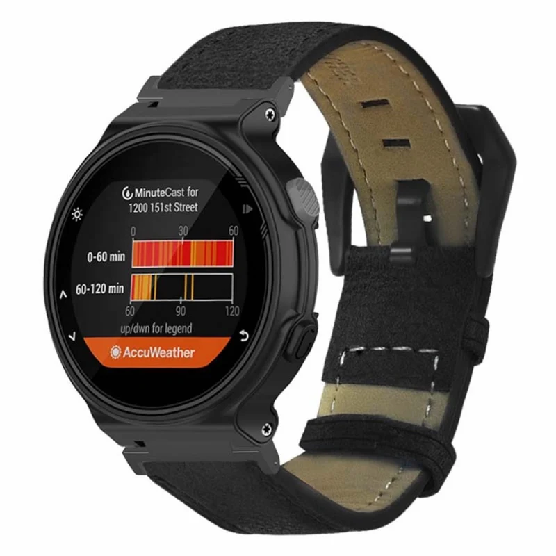 Garmin Forerunner 220 / 230 / 235 / 735XT / 620 / 630 Watch Strap Leather Retro Texture Wristband Strap
