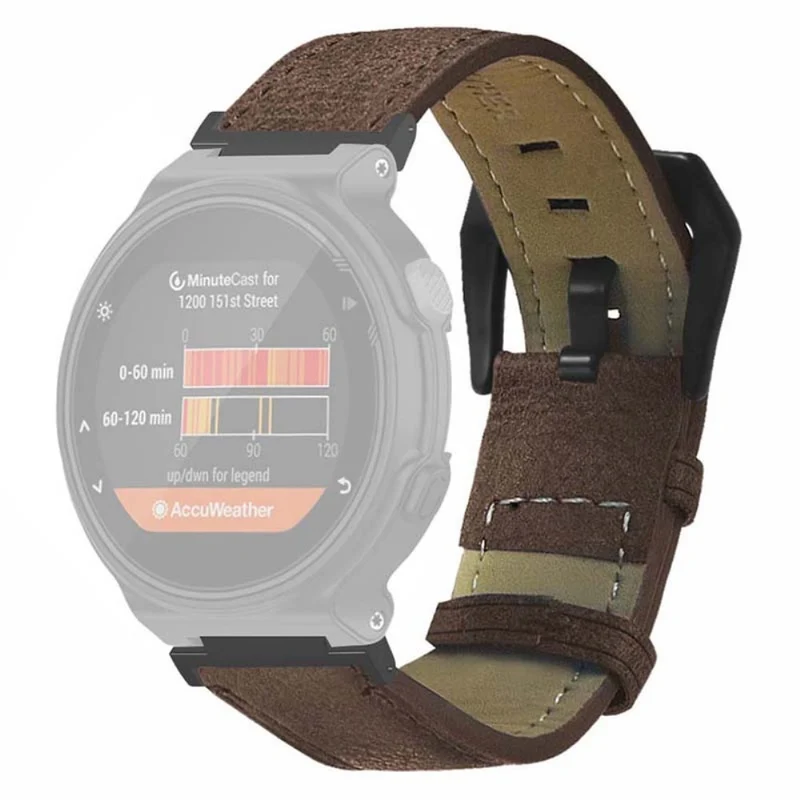 Garmin Forerunner 220 / 230 / 235 / 735XT / 620 / 630 Watch Strap Leather Retro Texture Wristband Strap