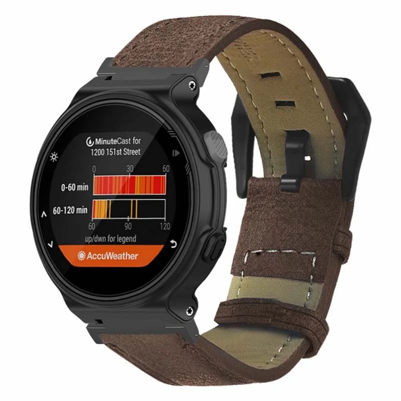 Garmin Forerunner 220 / 230 / 235 / 735XT / 620 / 630 Watch Strap Leather Retro Texture Wristband Strap