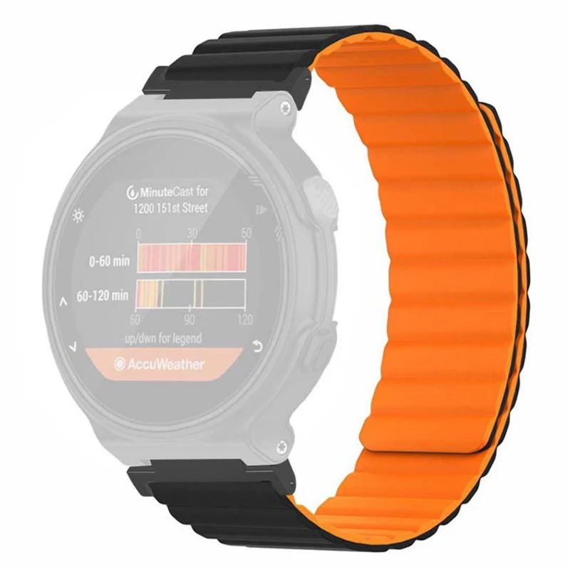 Garmin Forerunner 220 / 230 / 235 / 735XT / 620 / 63 Flexible Strap Magnetic Smartwatch Bands - Grey+Yellow