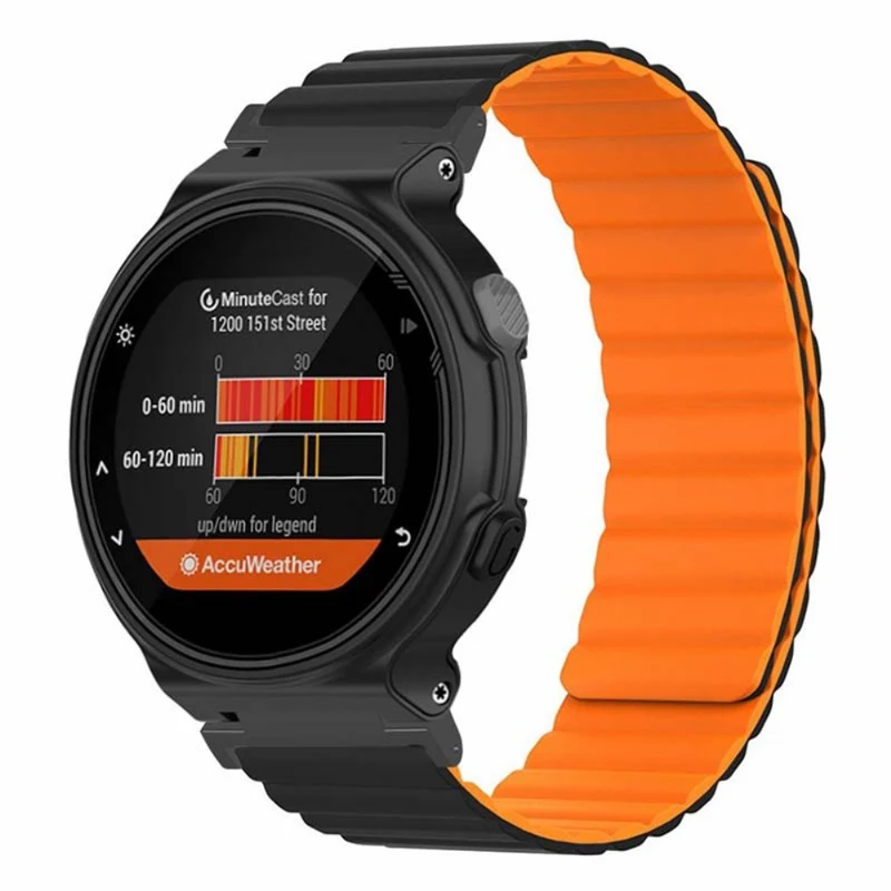 Garmin Forerunner 220 / 230 / 235 / 735XT / 620 / 63 Flexible Strap Magnetic Smartwatch Bands - Grey+Yellow