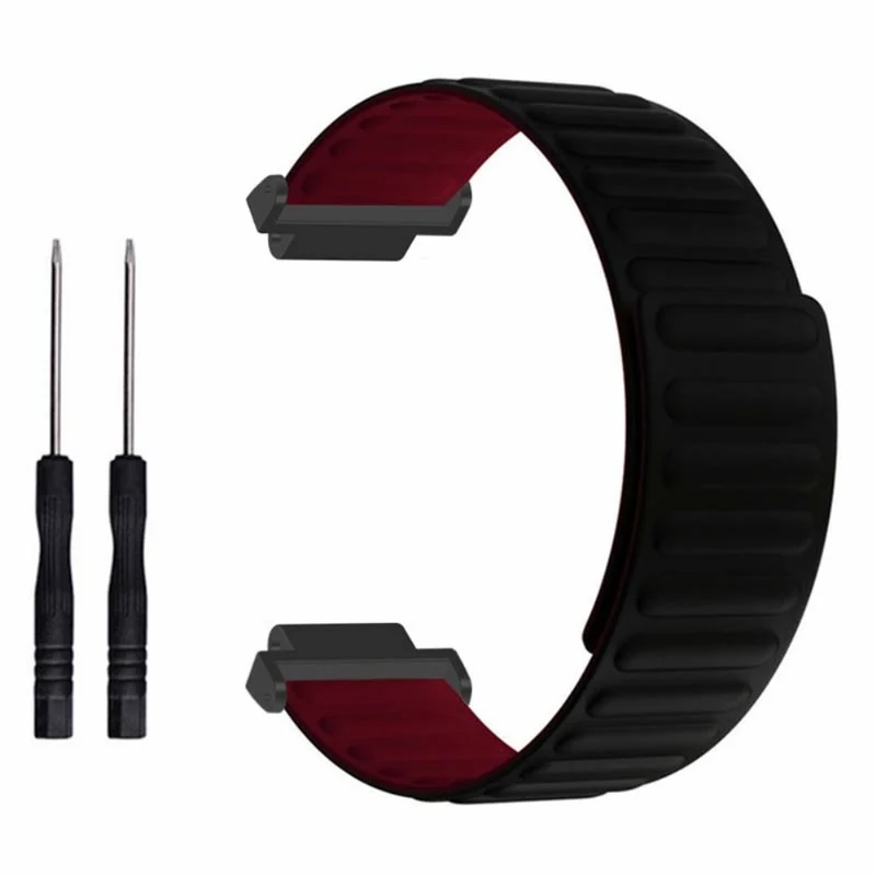 Garmin Forerunner 220 / 230 / 235 / 735XT / 620 / 63 Flexible Strap Magnetic Smartwatch Bands - Grey+Yellow