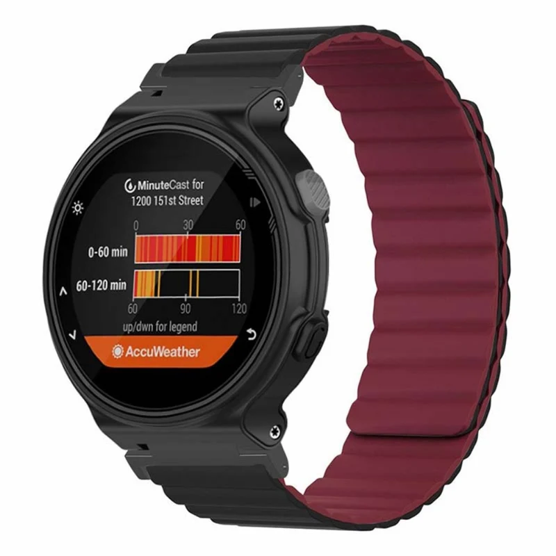 Garmin Forerunner 220 / 230 / 235 / 735XT / 620 / 63 Flexible Strap Magnetic Smartwatch Bands - Grey+Yellow