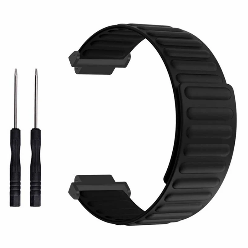 Garmin Forerunner 220 / 230 / 235 / 735XT / 620 / 63 Flexible Strap Magnetic Smartwatch Bands - Grey+Yellow