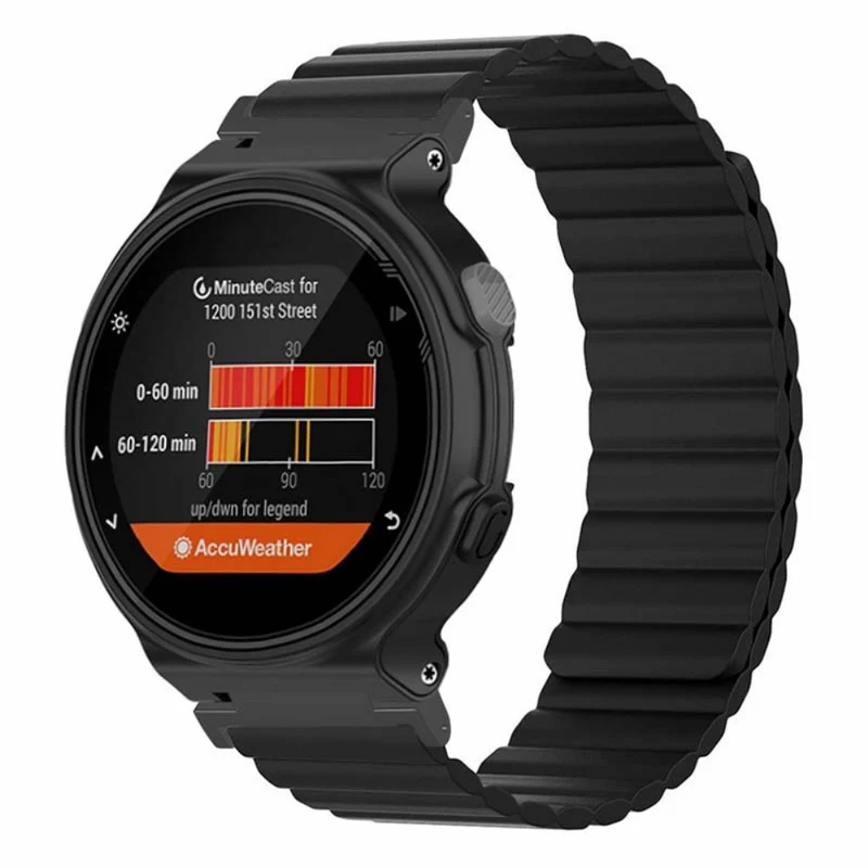 Garmin Forerunner 220 / 230 / 235 / 735XT / 620 / 63 Flexible Strap Magnetic Smartwatch Bands - Grey+Yellow
