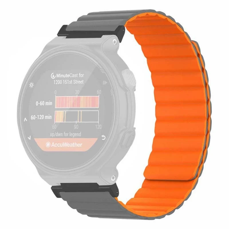 Garmin Forerunner 220 / 230 / 235 / 735XT / 620 / 63 Flexible Strap Magnetic Smartwatch Bands - Grey+Yellow
