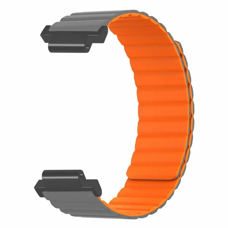 Garmin Forerunner 220 / 230 / 235 / 735XT / 620 / 63 Flexible Strap Magnetic Smartwatch Bands - Grey+Yellow