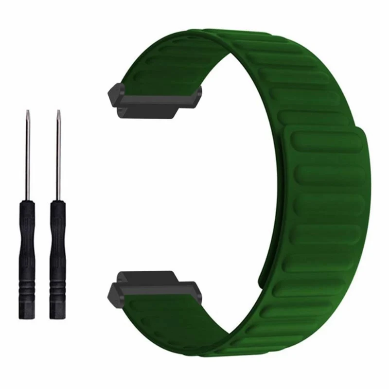 Garmin Forerunner 220 / 230 / 235 / 735XT / 620 / 63 Flexible Strap Magnetic Smartwatch Bands - Grey+Yellow