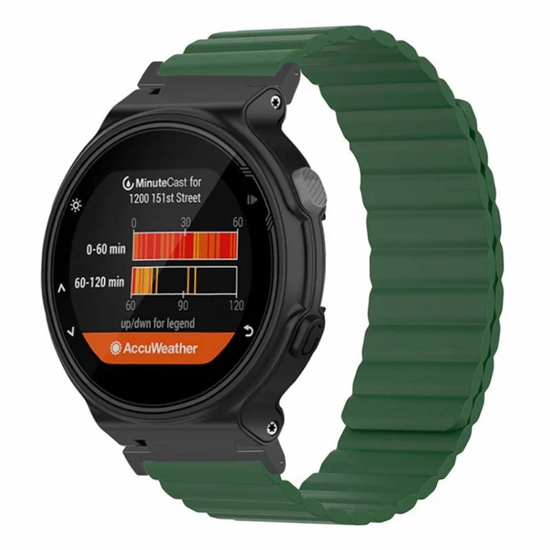 Garmin Forerunner 220 / 230 / 235 / 735XT / 620 / 63 Flexible Strap Magnetic Smartwatch Bands - Grey+Yellow