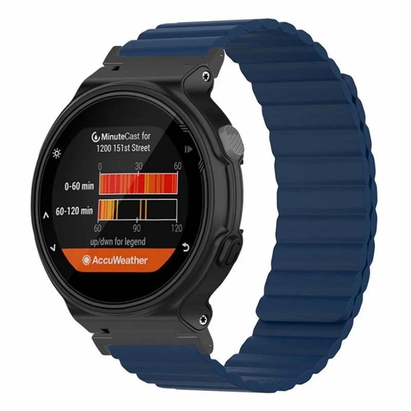 Garmin Forerunner 220 / 230 / 235 / 735XT / 620 / 63 Flexible Strap Magnetic Smartwatch Bands - Grey+Yellow