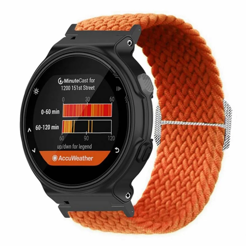 Garmin Forerunner 220 / 230 / 235 / 735XT / 620 / 630 Watch Strap Stretchy Braided Nylon Band
