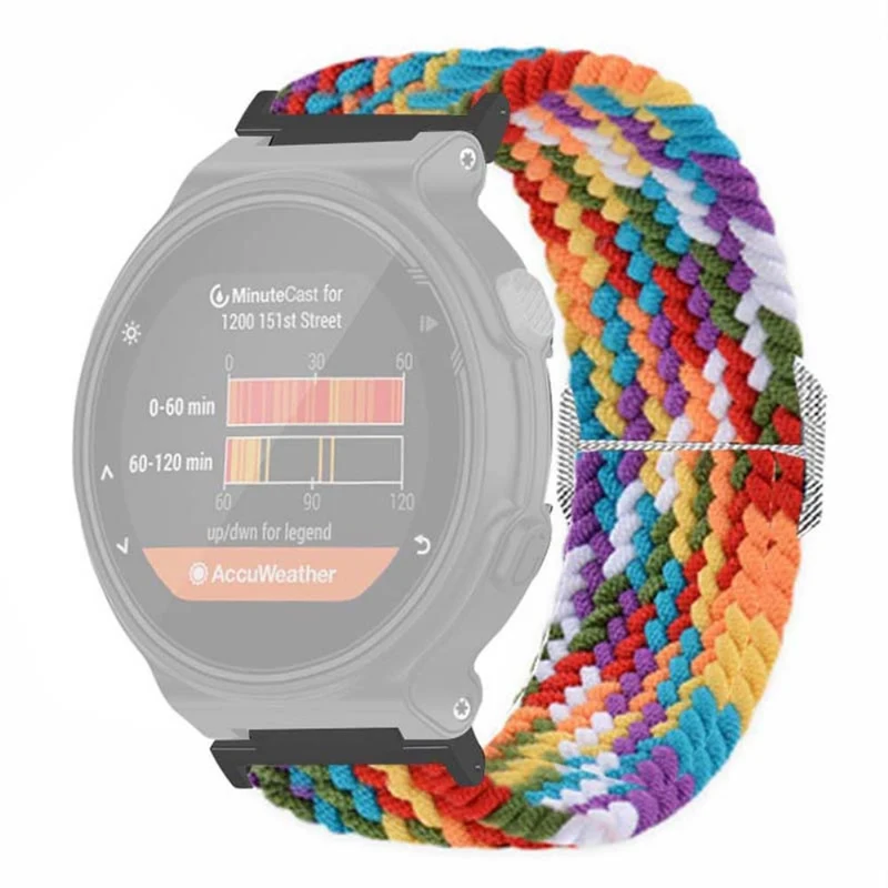 Garmin Forerunner 220 / 230 / 235 / 735XT / 620 / 630 Watch Strap Stretchy Braided Nylon Band