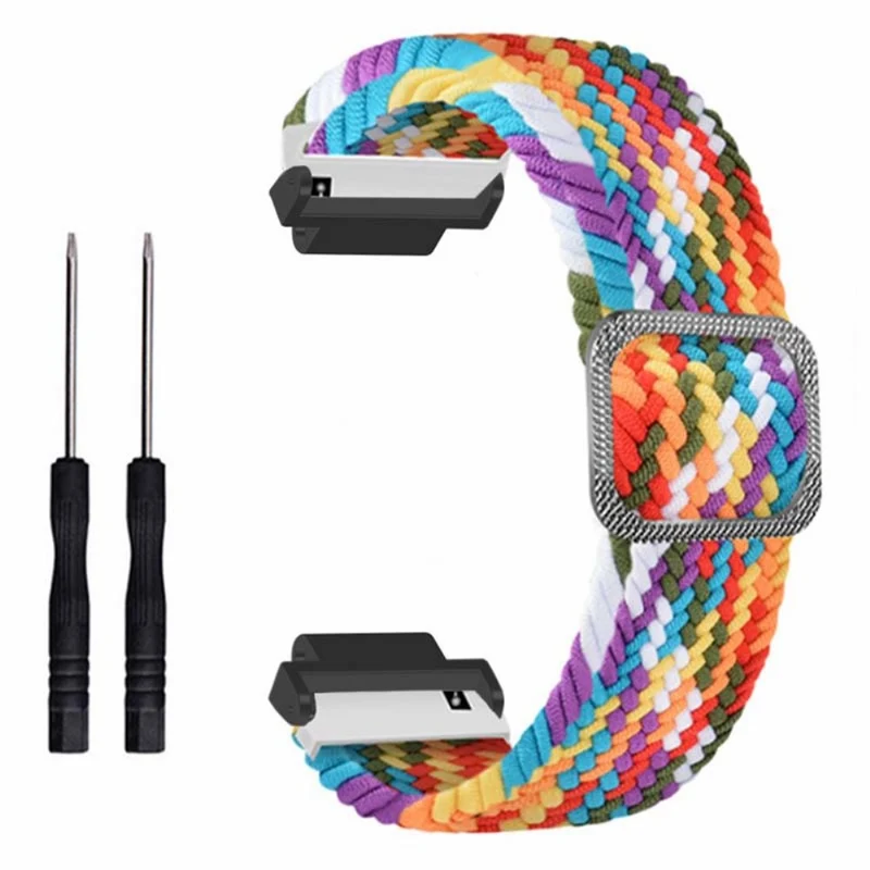 Garmin Forerunner 220 / 230 / 235 / 735XT / 620 / 630 Watch Strap Stretchy Braided Nylon Band