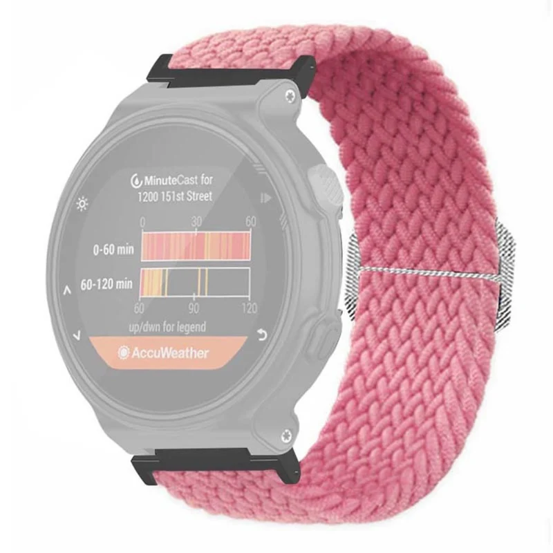 Garmin Forerunner 220 / 230 / 235 / 735XT / 620 / 630 Watch Strap Stretchy Braided Nylon Band