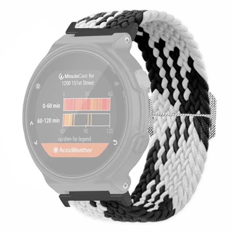 Garmin Forerunner 220 / 230 / 235 / 735XT / 620 / 630 Watch Strap Stretchy Braided Nylon Band