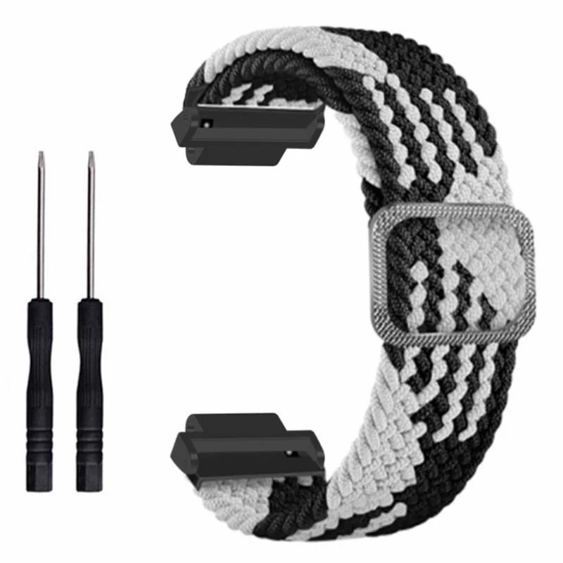 Garmin Forerunner 220 / 230 / 235 / 735XT / 620 / 630 Watch Strap Stretchy Braided Nylon Band