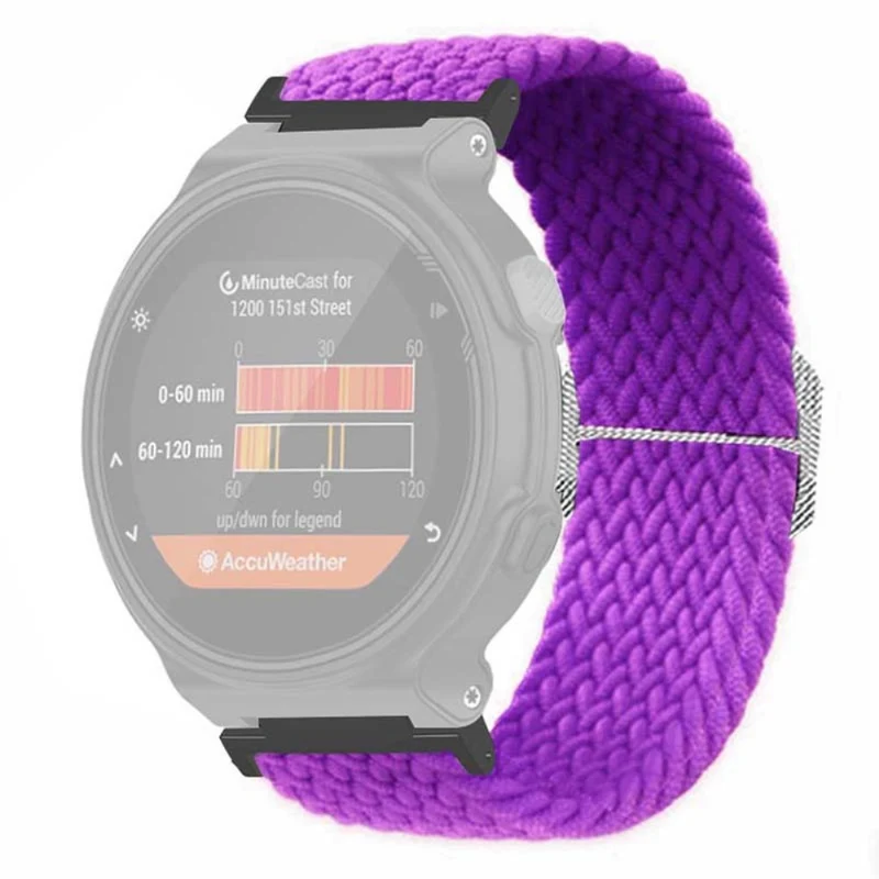 Garmin Forerunner 220 / 230 / 235 / 735XT / 620 / 630 Watch Strap Stretchy Braided Nylon Band