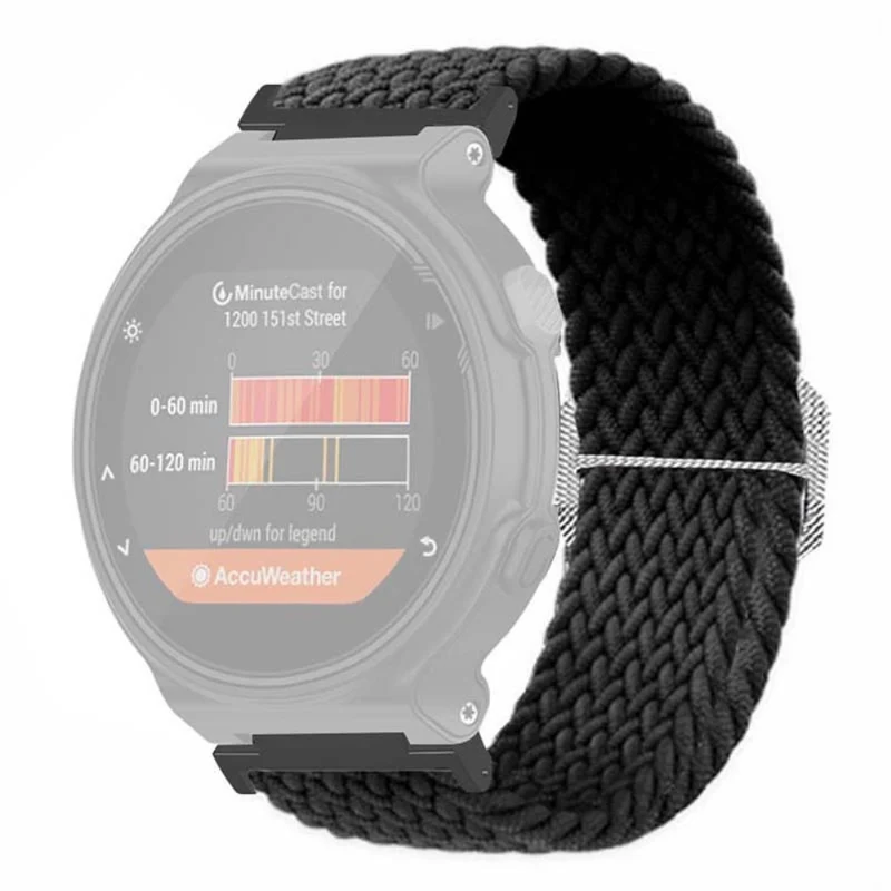 Garmin Forerunner 220 / 230 / 235 / 735XT / 620 / 630 Watch Strap Stretchy Braided Nylon Band