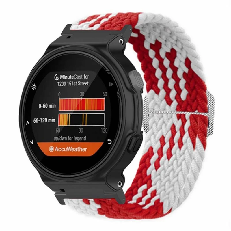 Garmin Forerunner 220 / 230 / 235 / 735XT / 620 / 630 Watch Strap Stretchy Braided Nylon Band
