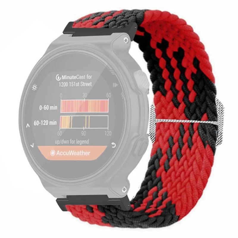 Garmin Forerunner 220 / 230 / 235 / 735XT / 620 / 630 Watch Strap Stretchy Braided Nylon Band