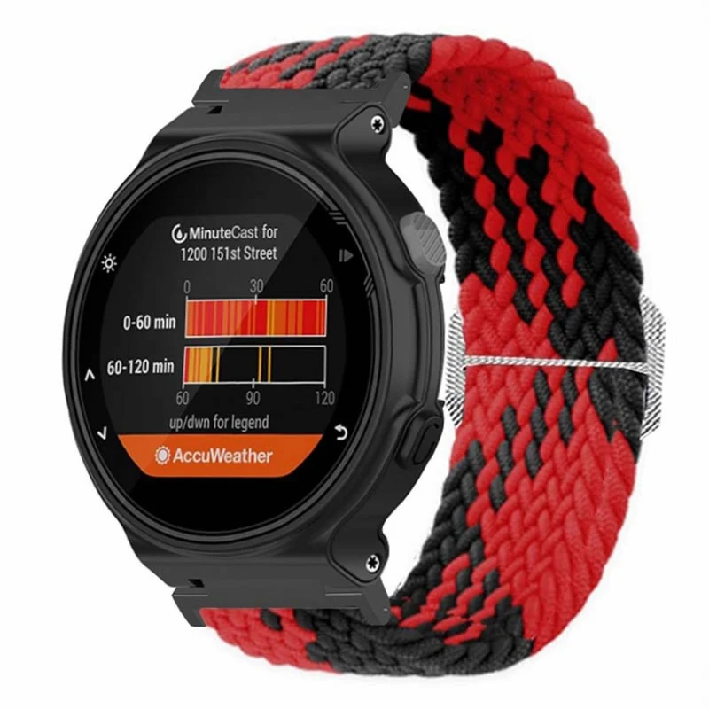 Garmin Forerunner 220 / 230 / 235 / 735XT / 620 / 630 Watch Strap Stretchy Braided Nylon Band