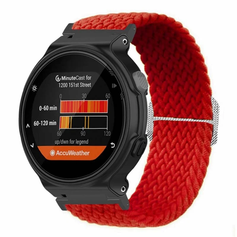 Garmin Forerunner 220 / 230 / 235 / 735XT / 620 / 630 Watch Strap Stretchy Braided Nylon Band