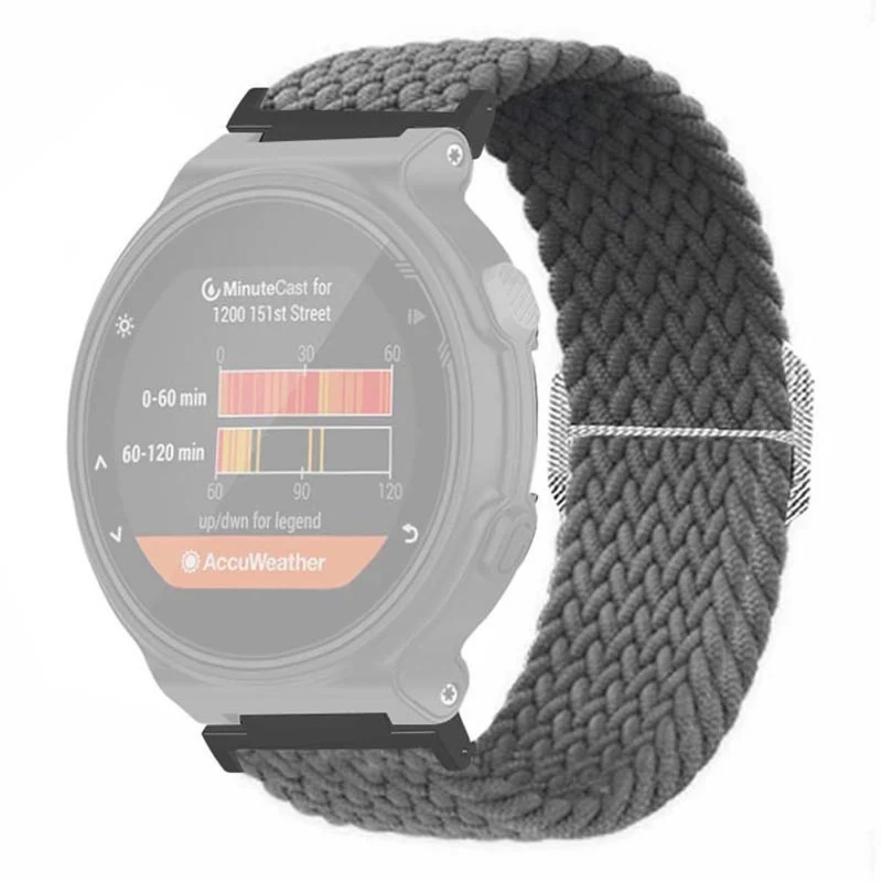 Garmin Forerunner 220 / 230 / 235 / 735XT / 620 / 630 Watch Strap Stretchy Braided Nylon Band