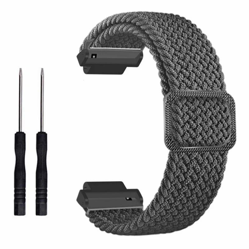 Garmin Forerunner 220 / 230 / 235 / 735XT / 620 / 630 Watch Strap Stretchy Braided Nylon Band